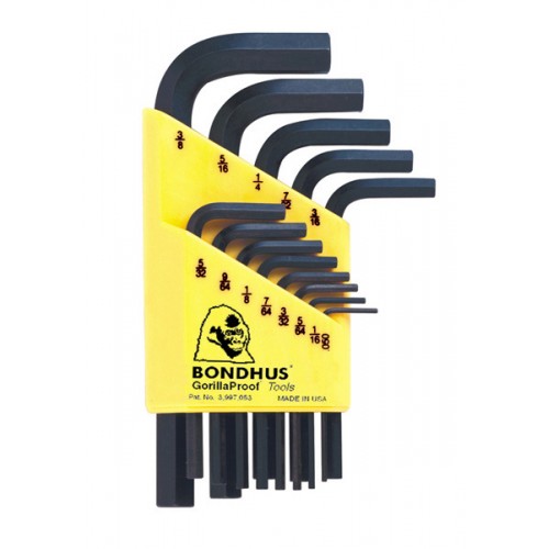 Набір дюймових шестигранних ключів ,050 - 3/8 BONDHUS - коротких [13 шт.]