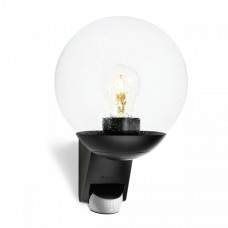 Фасадний світильник з датчиком руху та сутінків Steinel L 585 S PIR max.60W E27 IP44 IK03 230V чорний / скло / пластик