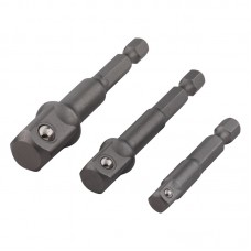 1 комплект із 3 адаптерів для торцевих ключів 1/2", 3/8", 1/4", 6-гранний хвостовик