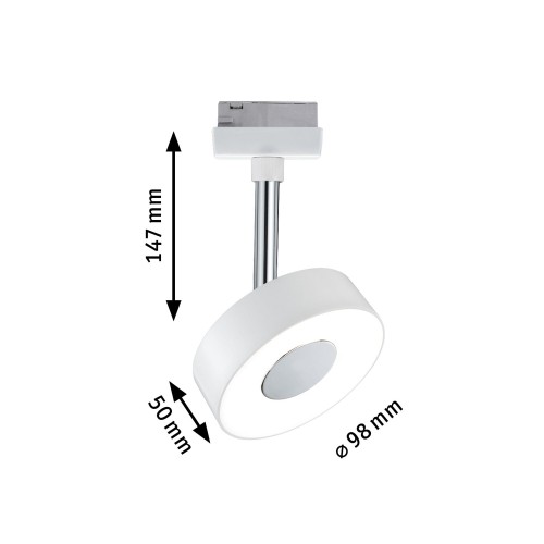 Рейковий прожектор URail CIRCLE LED DIM 5W 220lm 2700K 230V матовий білий / металевий - фото 2
