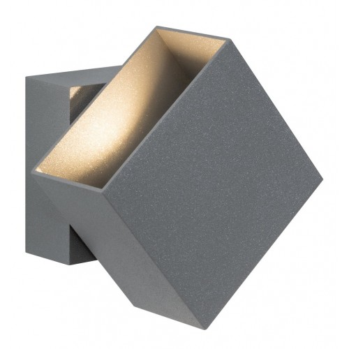 Світлодіодний фасадний світильник CYBO 2x3.5W 2700K 355lm IP65 100x100mm 230V сірий / алюміній - фото 1