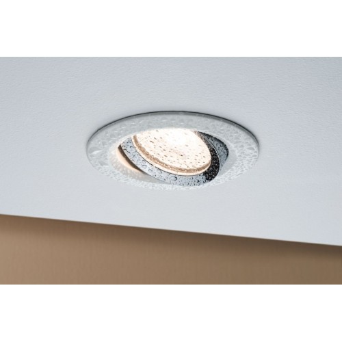 Вбудований світильник NOVA COIN LED DIM, поворотний, круглий, GU10, макс. 35 Вт, 93 мм, IP65, 230 В, матовий білий/хромований