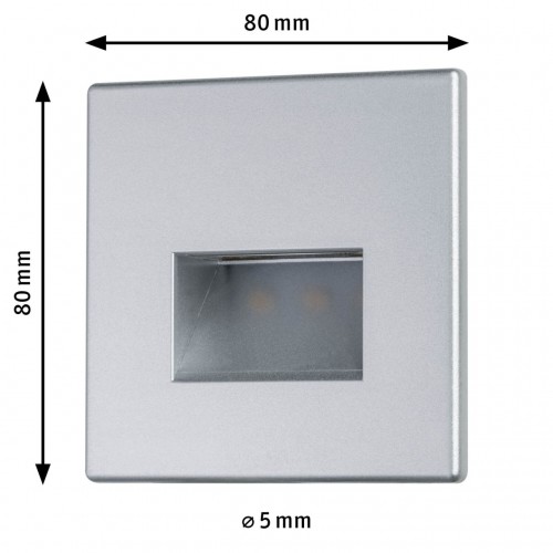 Світильник для сходів EDGE LED квадратний 1x1.2W 50lm 2700K 230V матовий хром / пластик фото 5