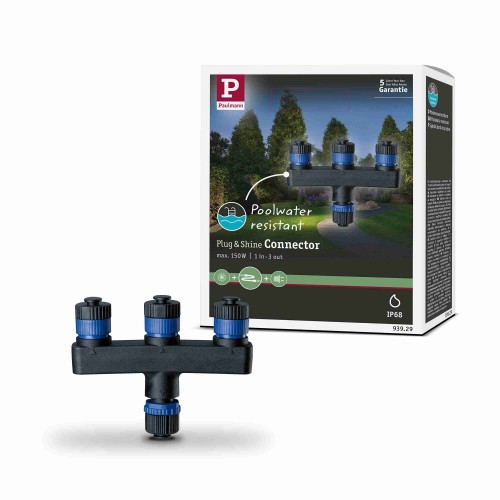 Розгалужувач Plug & Shine 1 вход-3 виходи IP68 Чорний пластик - фото 3 Розгалужувач Plug & Shine 1 вход-3 виходи IP68 Чорний пластик - фото 3