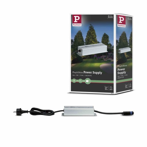Трансформатор для зовнішнього використання Plug & Shine 75 Вт 230/24 В постійного струму, сріблясто-алюмінієвий, IP67 фото 5