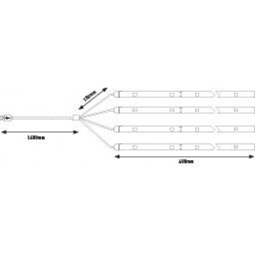Комплект світлодіодного освітлення для садової парасольки USB LED STRIPE 4x40см 4x30лм 3000K - фото 4