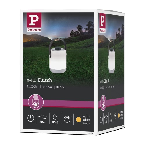 Настільна туристична лампа CLUTCH IP44 1.6W 3000K 5V USB DIM сірого кольору/пластик фото 7