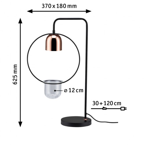 Настільна лампа з квітковим горщиком NEORDIC FANJA GU10 max.1x20W 230V чорна / мідна / метал фото 3