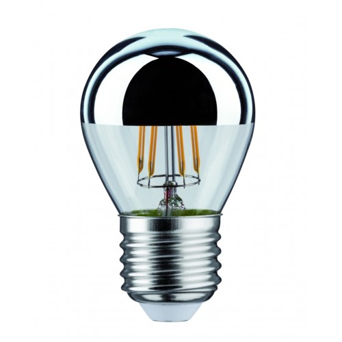 Світлодіодне джерело світла Дзеркало-крапля 4.8W 230V 400lm E27 2700K Сріблясте димування фото 1