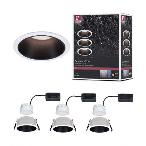 Світлодіодний вбудований світильник COLE COIN 3-STEP DIM 3x6W 470lm 2700K IP44 230V білий / матово-чорний фото 9