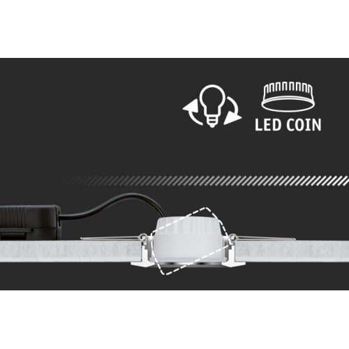 Комплект вбудованих світильників COLE COIN LED з 3-рівневим затемненням 3x6 Вт 470 лм 2700K IP44 230 В білий/золотистий-матовий - фото 8