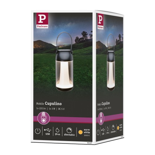 Вулична мобільна настільна лампа Cupulino IP44 3000K 6W 5V USB зарядка з регульованою яскравістю фото 9