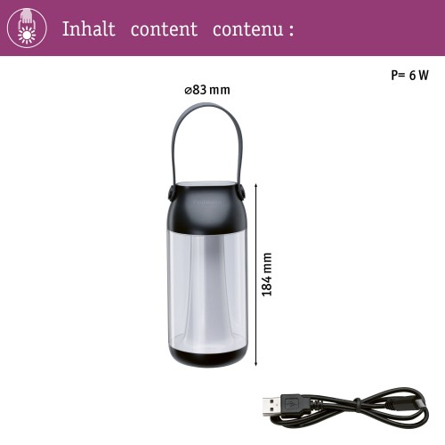 Вулична мобільна настільна лампа Cupulino IP44 3000K 6W 5V USB зарядка з регульованою яскравістю фото 8