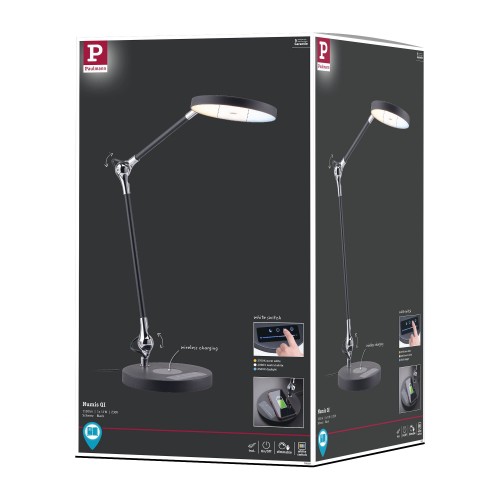 Настільна лампа NUMIS QI LED 11W 2700K-6500K 1000lm DIM + індуктивна зарядка 230V чорна / алюмінієва фото 6