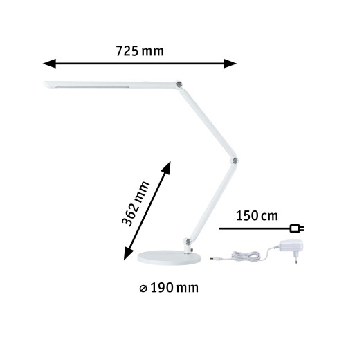 Настільна лампа FLEXBAR LED 9.5W DIM 700lm 3000/4000/6500K 230V біла / алюмінієва фото 5