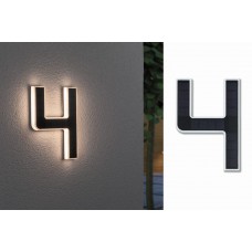 СОНЯЧНИЙ LED фасадний світильник для будинку номер 4 3000K IP44 зі змінною батареєю / чорний