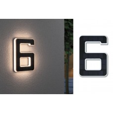 СОНЯЧНИЙ LED фасадний світильник для будинку номер 6 3000K IP44 зі змінною батареєю / чорний