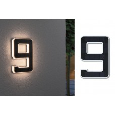 СОНЯЧНИЙ LED фасадний світильник для будинку номер 9 3000K IP44 зі змінною батареєю / чорний