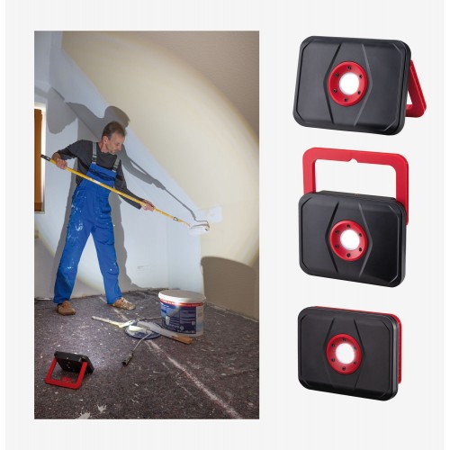 Світлодіодний робочий ліхтар, акумуляторний, DIM 5W USB, 440lm IP65 6500K DC5V, чорний/червоний, пластик фото 5