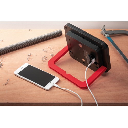 Світлодіодний робочий ліхтар, акумуляторний, DIM 5W USB, 440lm IP65 6500K DC5V, чорний/червоний, пластик фото 7