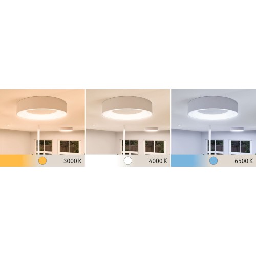 Стельовий світильник CASCA LED 16W 1400lm круглий 300mm 2700/4000/6500K IP44 230V білий / пластик фото 4
