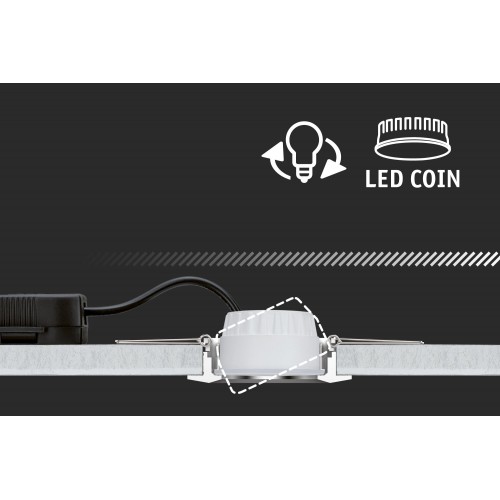 Світлодіодний вбудований світильник GIL COIN 3-STEP DIM 6 Вт 470 лм 2700K IP44 230 В матовий білий/матовий чорний фото 6