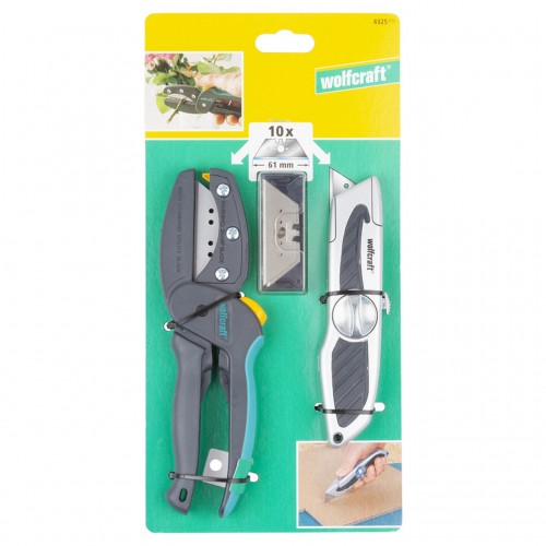 Набір для різання (ножиці + ніж + трапецієподібні леза), Wolfcraft фото 1