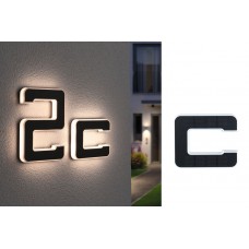 СОНЯЧНИЙ LED фасадний світильник номер будинку c 3000K IP44 зі змінною батареєю / чорний