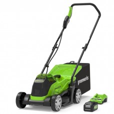 Газонокосарка 24 В 33 см, зарядний пристрій Greenworks GD24LM33K4 + комплект акумуляторів 4 Аг