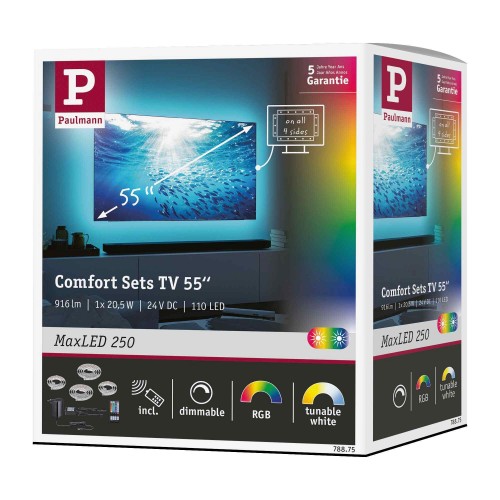 Комплект світлодіодної стрічки для телевізора 55 дюймів MaxLED 250 RGBW+ 20.5W 3000K 360 см 230/24V фото 6