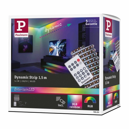 Комплект DYNAMIC LED RGB+ стрічки 3W 1.5M IP20 60LED/м 5VA 230V/12V DC біла/пластик фото 5