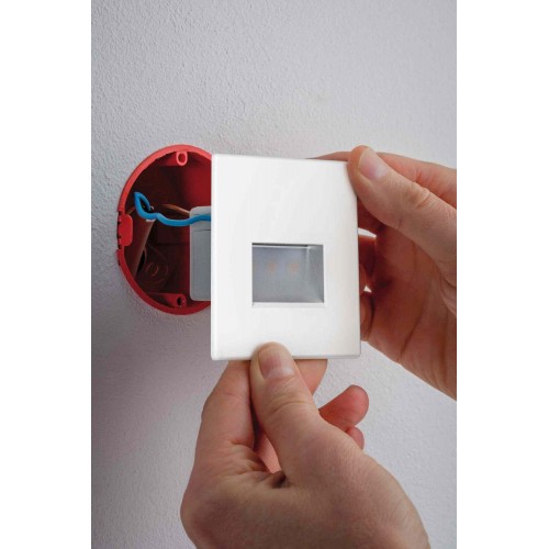 Світильник для сходів EDGE LED квадратний 1x1.2W 50lm 2700K 230V матовий білий / пластик фото 3