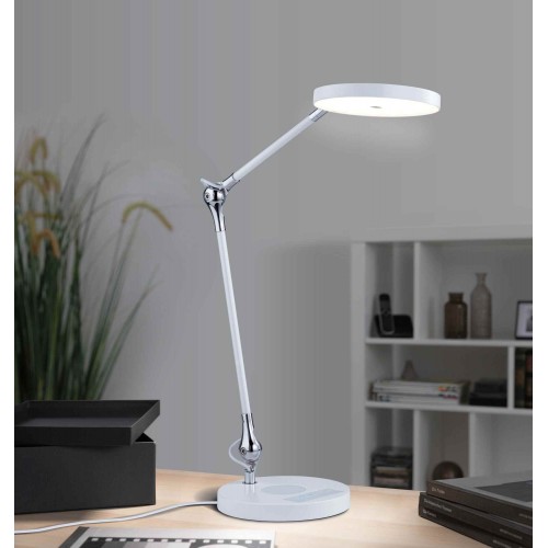 Настільна лампа NUMIS QI LED 11W 2700K-6500K 1000lm DIM + індуктивна зарядка 230V біла / алюмінієва фото 4