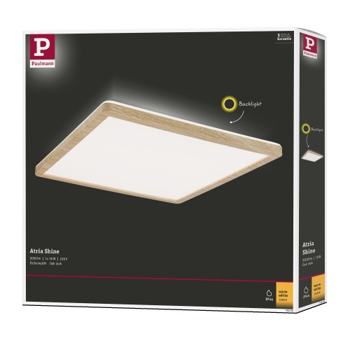 Стельовий світильник ATRIA Wood Backlight 16W 293X293 1600lm 3000K IP44 230V під дерево / пластик - фото 6