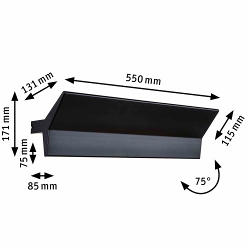 Настінний світильник STINE 13W + 4W 2700K 1400lm DIM 230V матовий чорний - фото 7