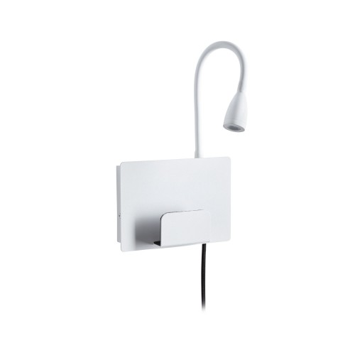 Настінний світильник HALINA LED 2.4W 200lm 2700K USB-C 230V білий матовий/металевий - фото 1