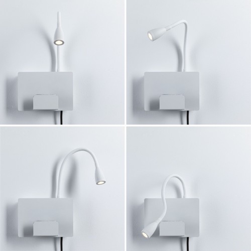 Настінний світильник HALINA LED 2.4W 200lm 2700K USB-C 230V білий матовий/металевий - фото 6