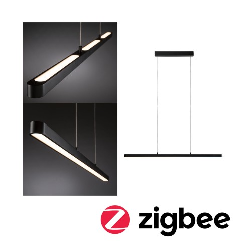 Підвісний світильник LENTO LED DIM SH Zigbee 3x15.5W 3x2100lm 230V матовий чорний / алюміній - фото 2