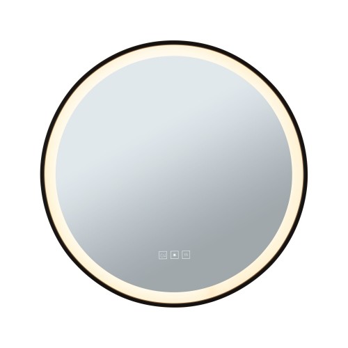 Дзеркало для ванної кімнати MIRRA LED IP44 Білий вимикач 750lm 230V 11.5W Регульоване яскравість Чорне/дзеркало