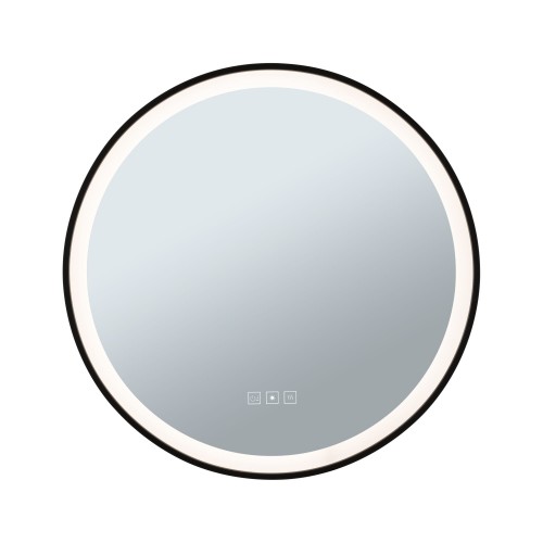Дзеркало для ванної кімнати MIRRA LED IP44 Білий вимикач 750lm 230V 11.5W Регульоване яскравість Чорне/дзеркало - фото 1