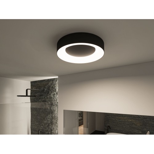 Стельовий світильник CASCA LED 16W 1500lm круглий 300mm 2700/4000/6500K IP44 230V матовий чорний / пластик - фото 3