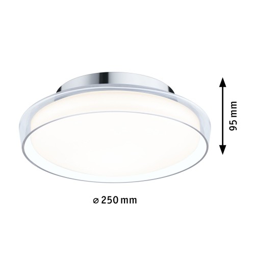 Стельовий світильник LUENA LED 11.5W 600lm круглий 250mm 3000K IP44 230V скло хром/метал - фото 5