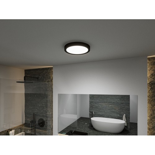 Стельовий світильник для ванної кімнати TEGA LED 22.5W 1200lm 3000/4000/6500K IP44 230V матовий чорний / пластик фото 5
