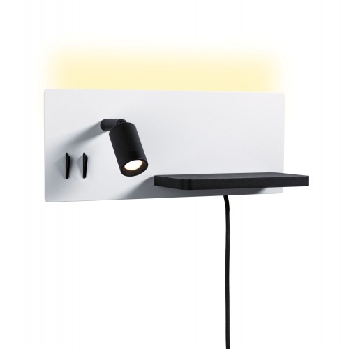 Настінний світильник SERRA LED DIM USB-C лівий 650/200lm 2700K 230V матовий білий / матовий чорний - фото 2