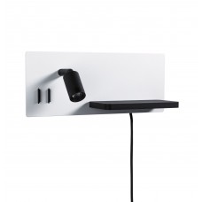 Настінний світильник SERRA LED DIM USB-C лівий 650/200lm 2700K 230V матовий білий / матовий чорний