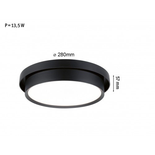 Світлодіодний стельовий світильник MALIK LED DIM 13.5W 280mm 850lm 2700K IP20 230V матовий чорний / пластик фото 4