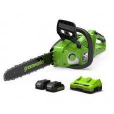 Комплект бензопил Greenworks GD24X2CS36K4X 2x24V 36 см із зарядним пристроєм та 2 акумуляторами ємністю 4,0 Аг