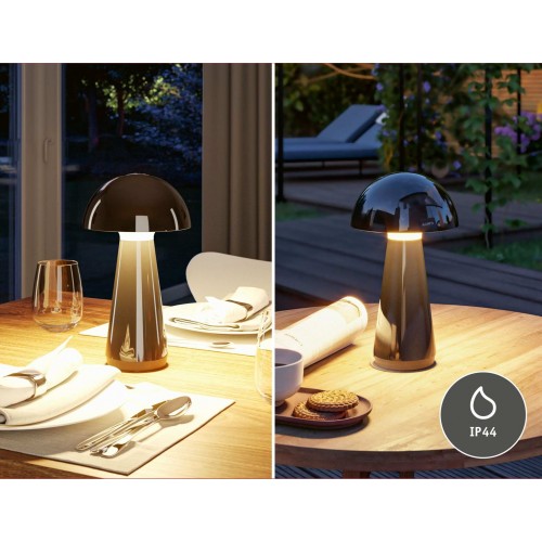 Акумуляторна настільна лампа ONZO LED 3-STEP DIM USB-C 2.6W 240lm 2700K IP44 Глянцевий чорний / Пластик - фото 6