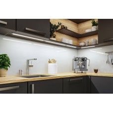 Комплект світлодіодного лінійного освітлення PIR під шафу 2x4W 2x350lm 350mm 30000K 24V матовий білий / алюміній