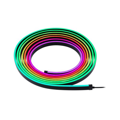 Комплект чорної неонової світлодіодної стрічки RGB+12W 24VA 5V DC 5M IP20 чорна/пластикова фото 1